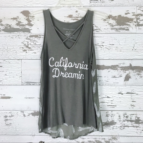 Grayson Threads Tops - California Dreams Tank with Sheer Back Small